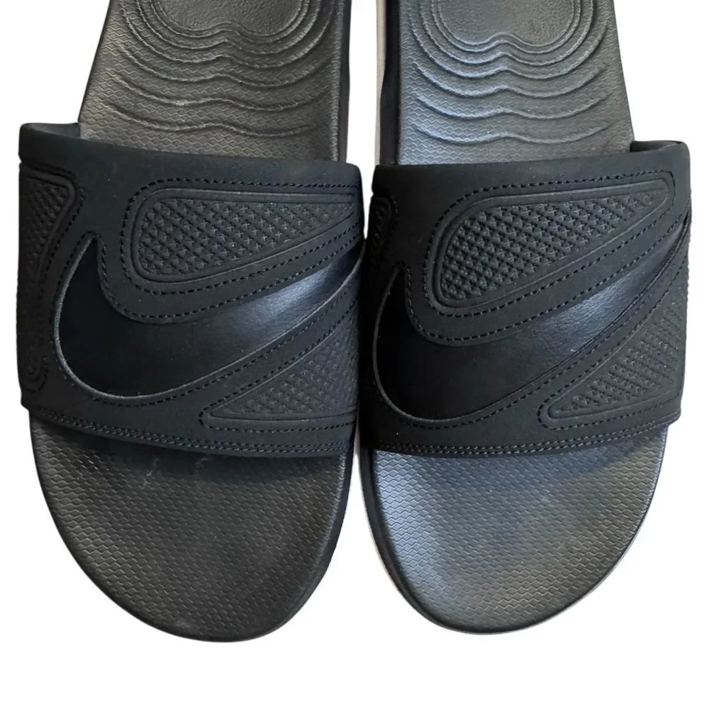 Nike Air Max Cirro Black White Slides Open Toe Laid Back Comfort Size 12